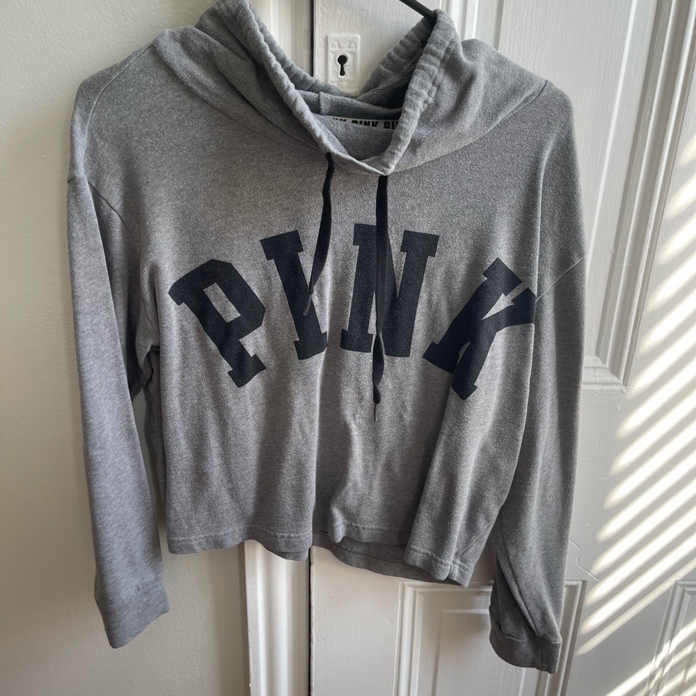 Grey crewneck cropped sweatshirt
